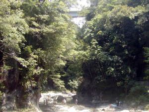 水面からの高さ58mの三之宮大橋