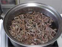一煮立ちさせて灰汁を取る