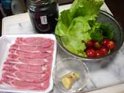 豚肉の生姜焼き材料